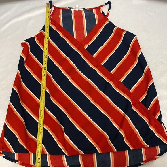 Maurice’s Women’s Faux Wrap Diagonal Stripe Sleeveless Top - Picture 5 of 6
